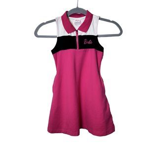 Barbie Mattel Girls Size 4 Sleeveless Dress Pockets Collared Neck NEW